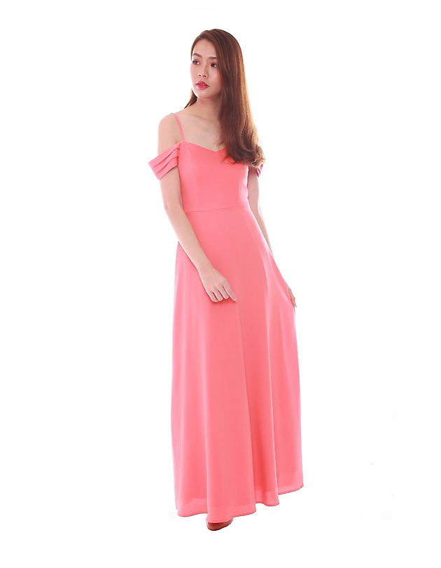 Ophelia Maxi Dress in Coral